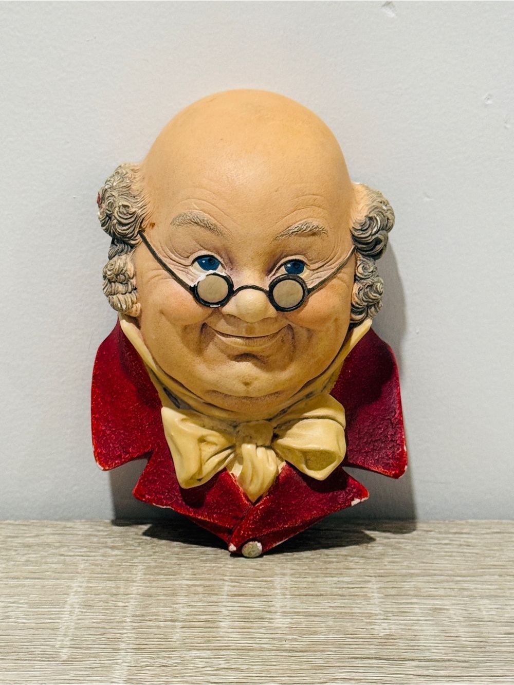 Vintage 1964 Bossons Mr Pickwick Chalkware Head Wall Plaque Dickens (AS IS)